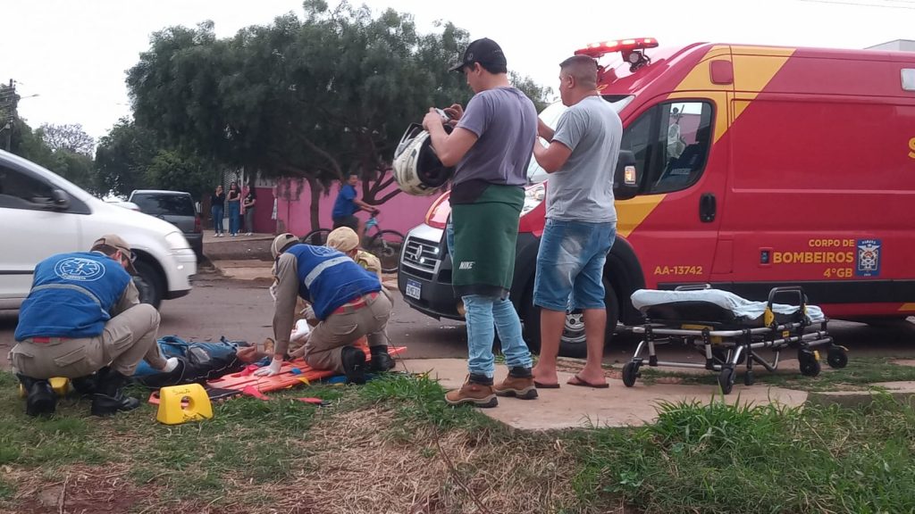 Motociclista fica ferido em colisão no Brasmadeira