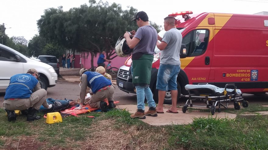 Motociclista fica ferido em colisão no Brasmadeira