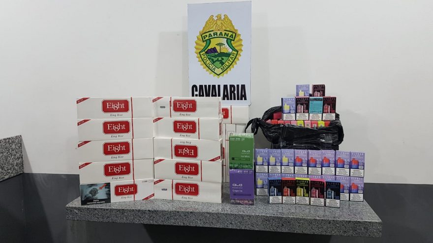 Carga de cigarro é apreendida pela Cavalaria da Polícia Militar na Rodoviária