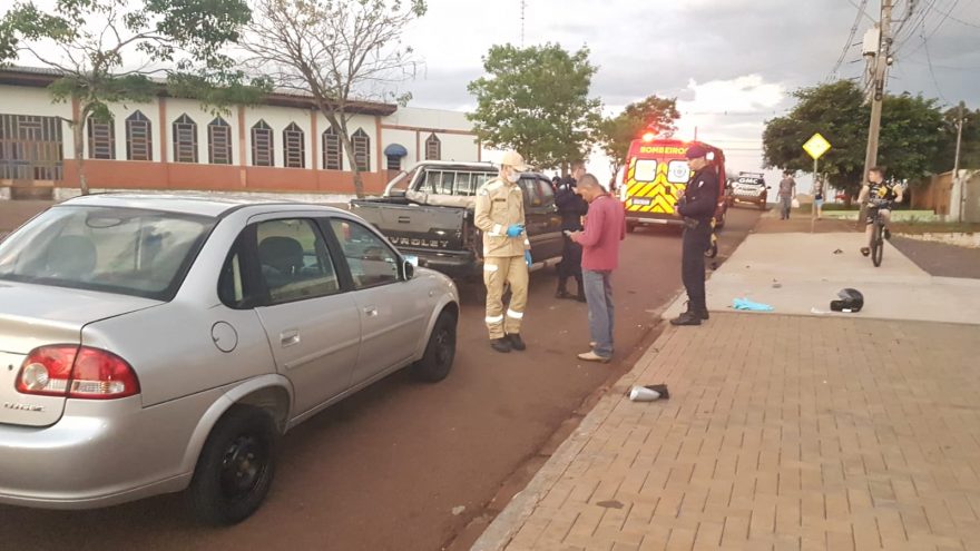 Colisão envolvendo três veículos deixa motociclista ferido no Bairro Brasmadeira