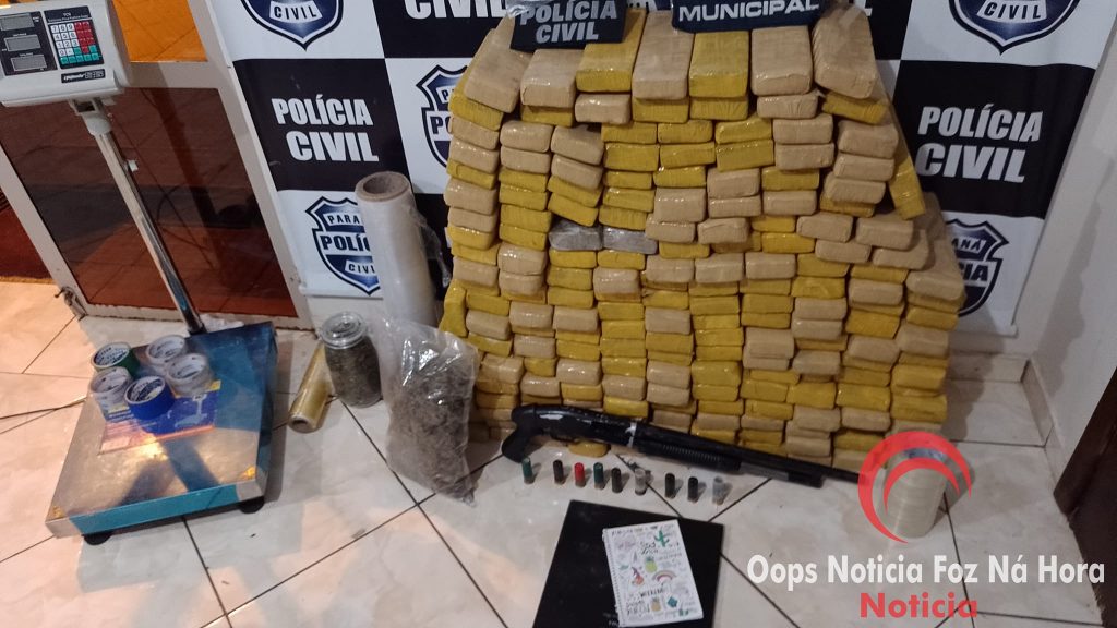 GDE e GM encontram drogas, espingarda calibre 12 e detêm três pessoas em Foz
