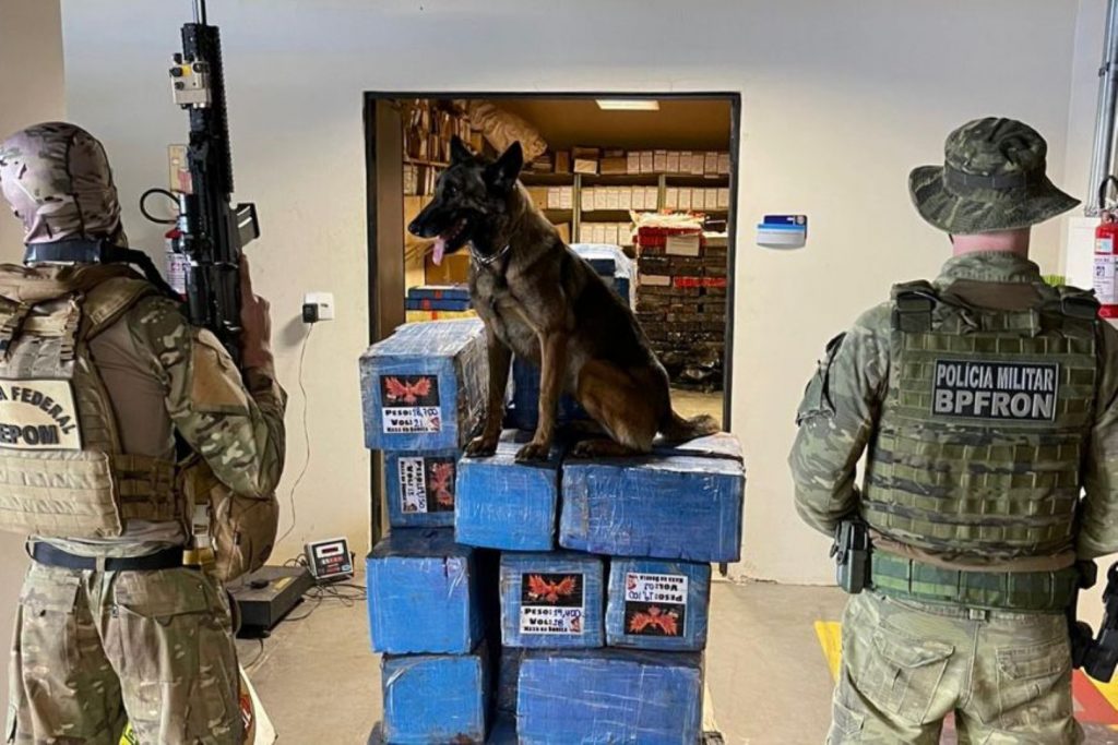 BPFRON e Polícia Federal apreendem 530 kg de maconha em Guaíra