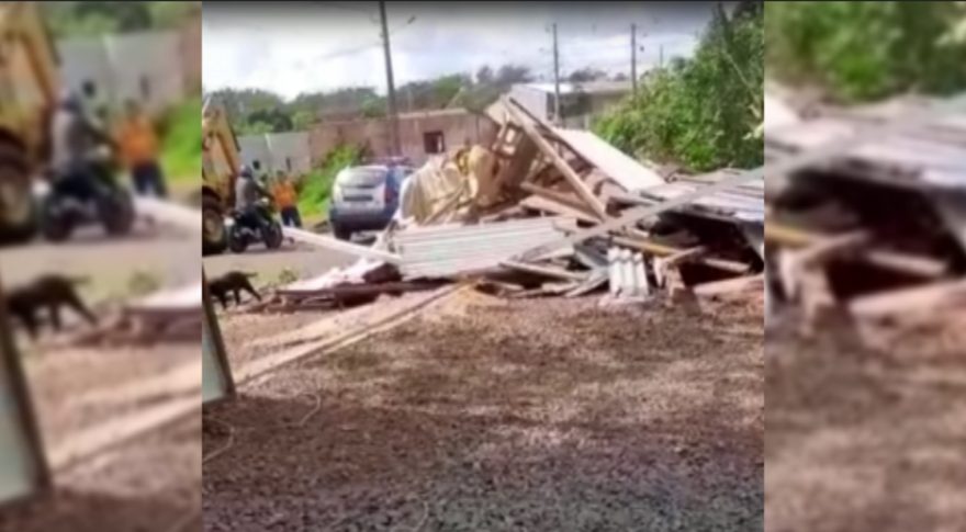Moradia construída em área invadida é desativada no Brasmadeira