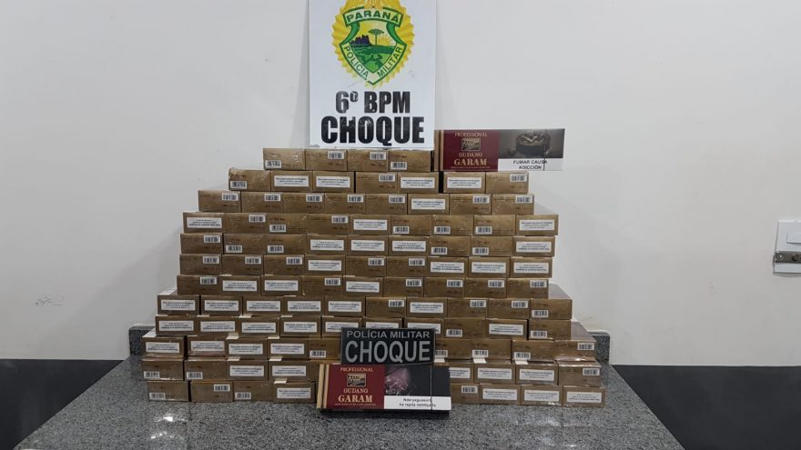 110 pacotes de cigarro são apreendidos pelo Choque