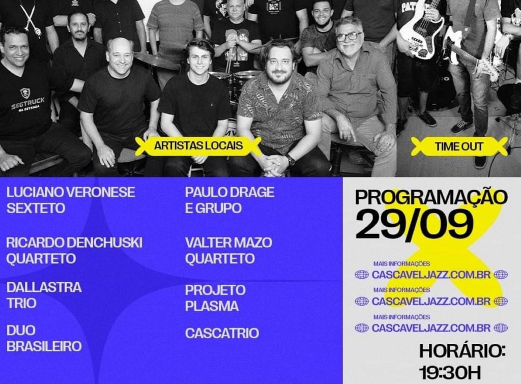 Cascavel Jazz começa hoje (29) confira a programação