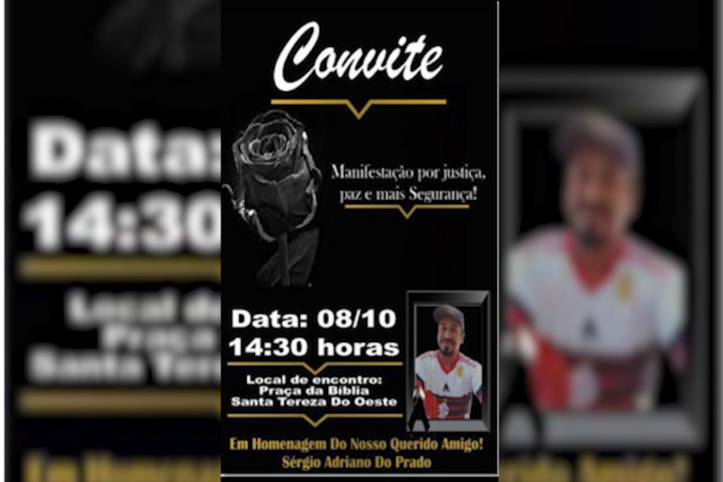 Familiares e amigos de Sérgio Adriano do Prado clamam por Justiça em Santa Tereza do Oeste