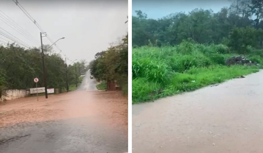 Após fortes chuvas, várias ruas de Cascavel ficam alagadas
