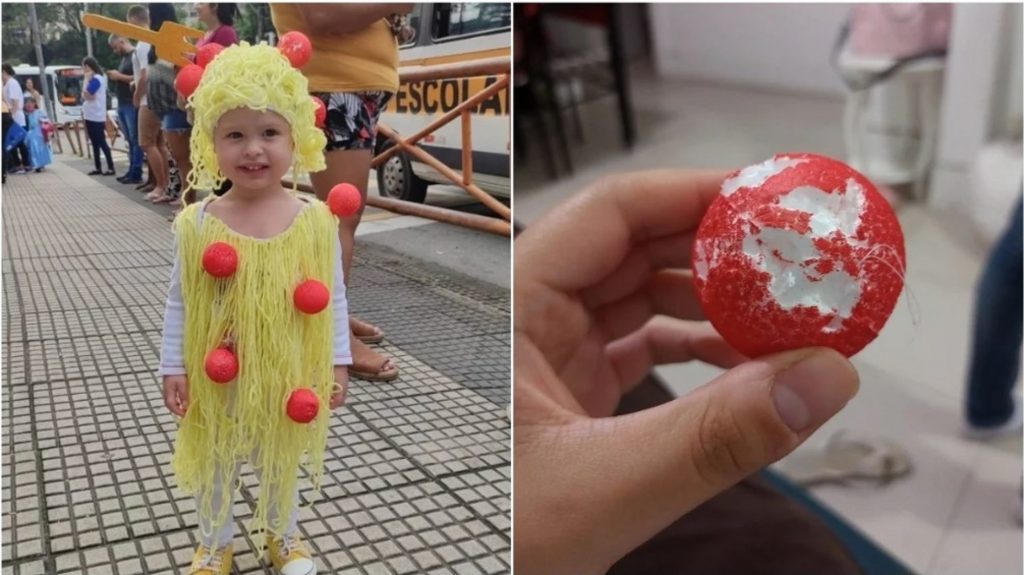 Dia da fantasia: menina vai trajada de macarronada com almôndega e viraliza na internet