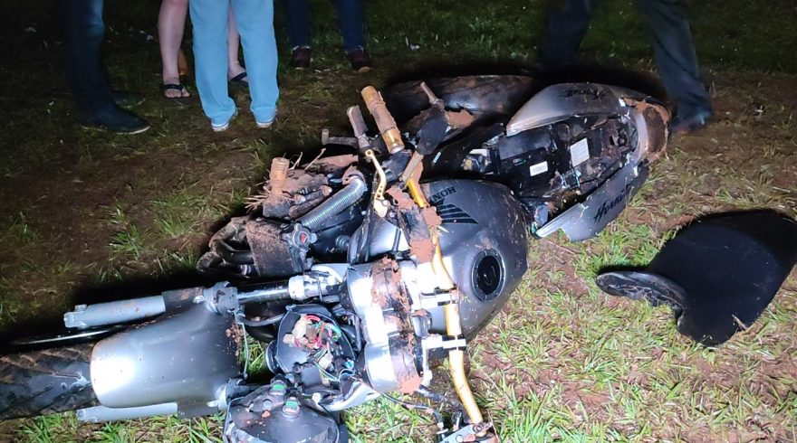 Motociclista tem partes do pé amputado ao sofrer grave acidente em Nova Laranjeiras