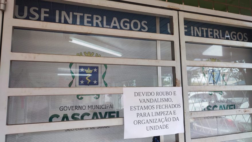 Ladrões invadem USF do Bairro Interlagos e furtam torneiras; unidade ficou alagada