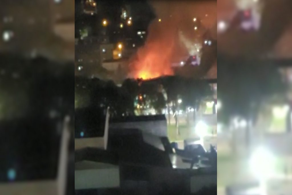 Veja vídeos de incêndio de grande proporção no Centro de Cascavel
