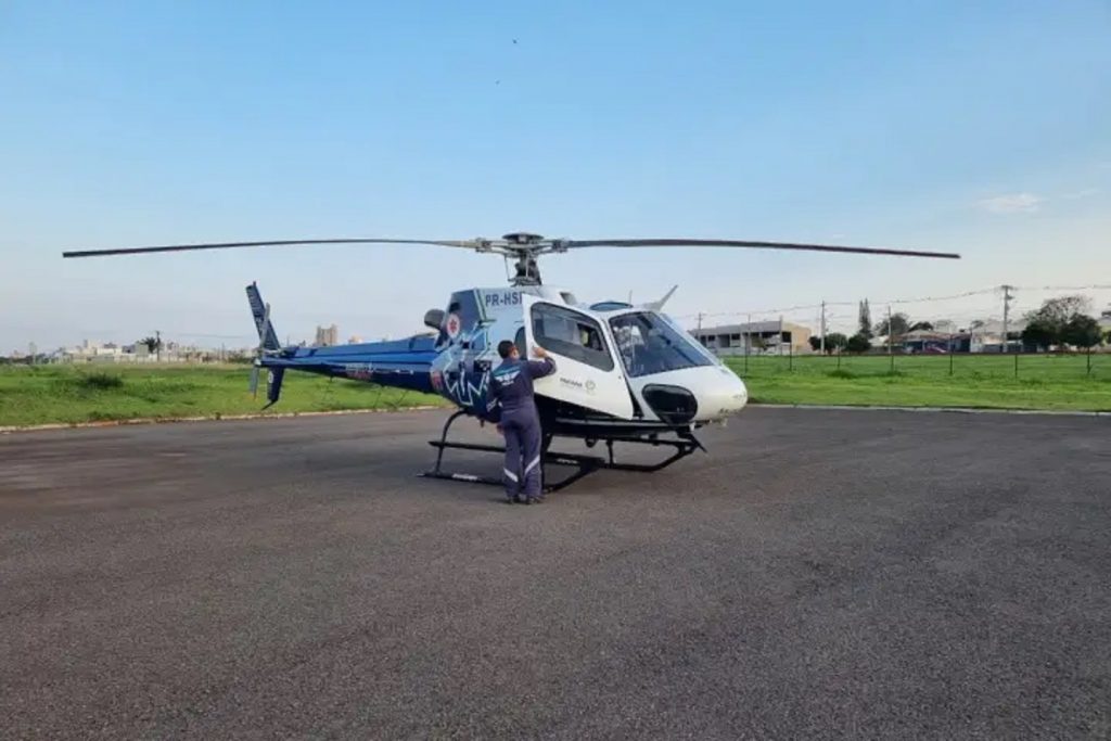Menino de 8 anos é socorrido pelo aéreo do Samu após ser picado por escorpião amarelo
