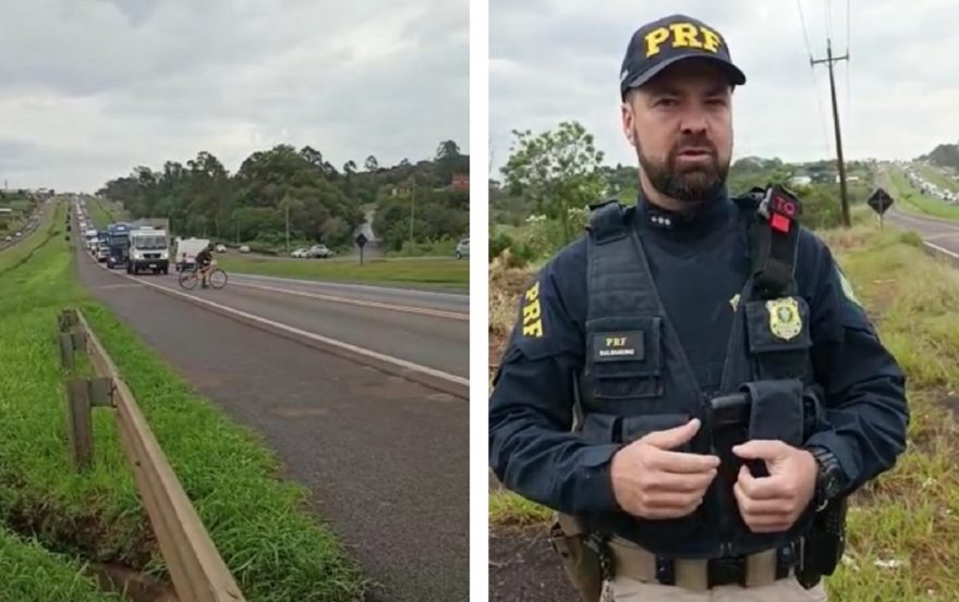 PRF orienta travessia segura na BR-277 para evitar acidentes