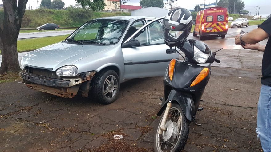 Motociclista fica ferido em colisão na marginal da BR-277