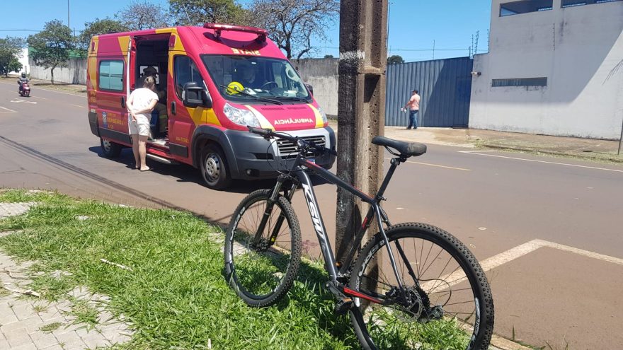 Rapaz sofre escoriações e contusão após queda de bicicleta no Bairro Santo Onofre