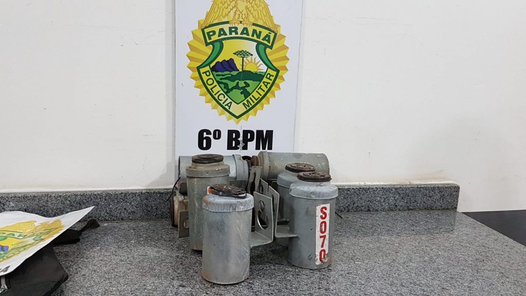 Homem é detido pela PM em Santa Tereza do Oeste acusado de furto de reatores de energia