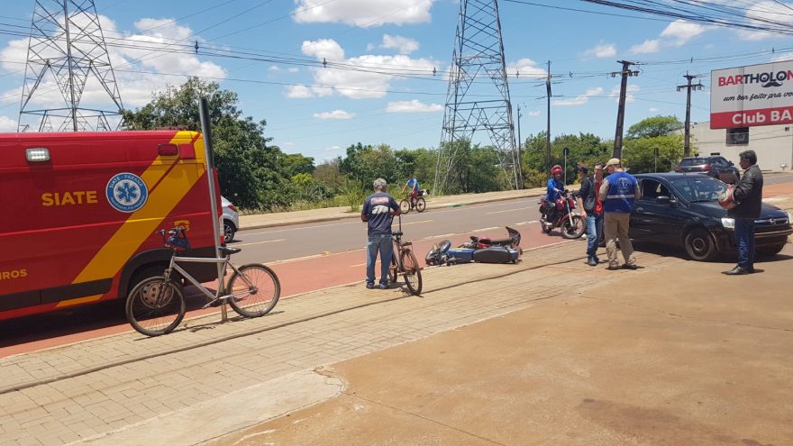 Motociclista fica ferido após acidente de trânsito no Bairro Brasmadeira