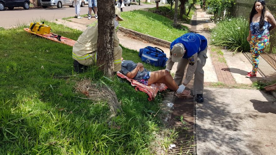 Criança fica ferida ao sofrer queda de bicicleta no Bairro Esmeralda