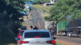 Em Realeza, saída para Cascavel é interditada por manifestantes
