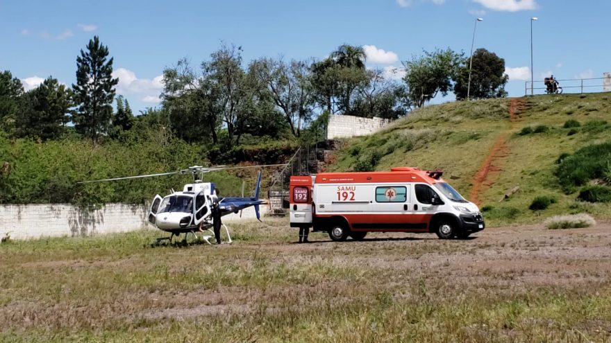 Com problema clínico, homem é transferido de helicóptero a Cascavel
