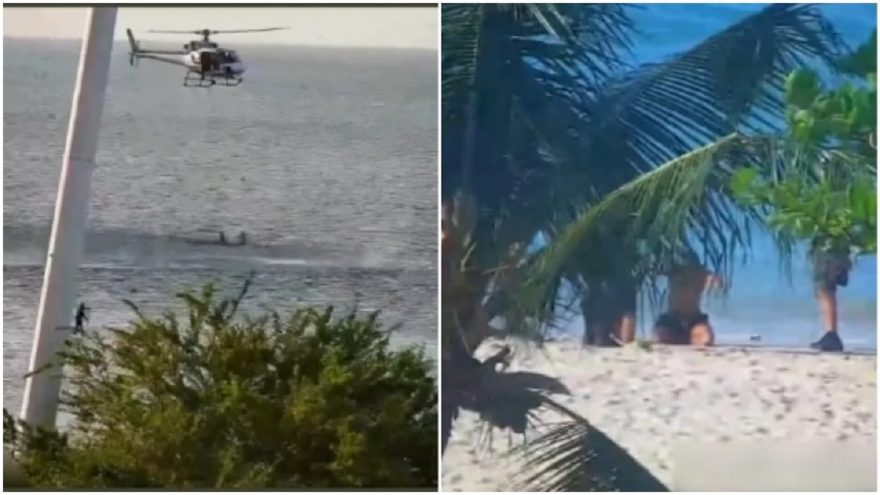 Cena de filme de ação? PM pula de helicóptero no mar para perseguir suspeito de roubo