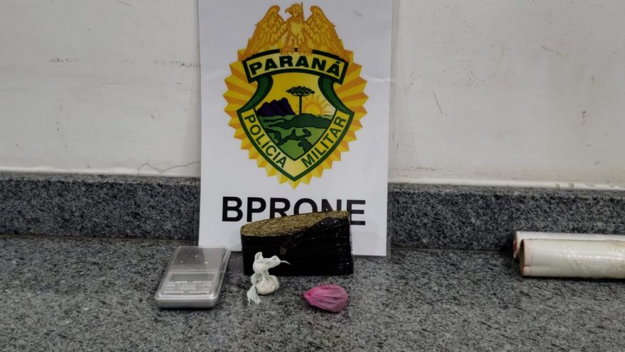Durante fiscalização da Rone, jovem é detido com maconha, cocaína e quase dois mil reais