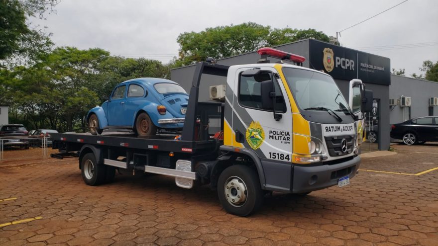 Fusca Azul com alerta de furto foi recuperado pela PM