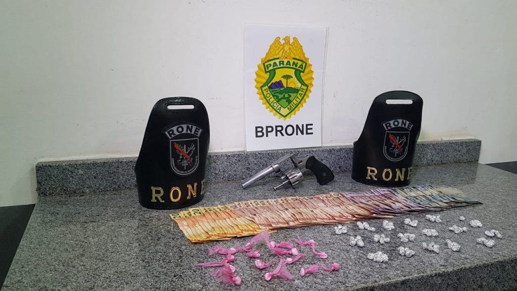 BPRone detém três no Interlagos e tira revólver, crack e cocaína de circulação das ruas de Cascavel