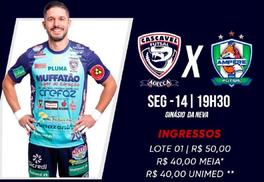 Cascavel Futsal recebe Ampére de olho na semifinal do Paranaense