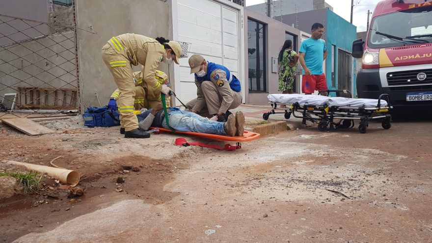 Morador sofre queda em obra no Loteamento Siena, em Cascavel