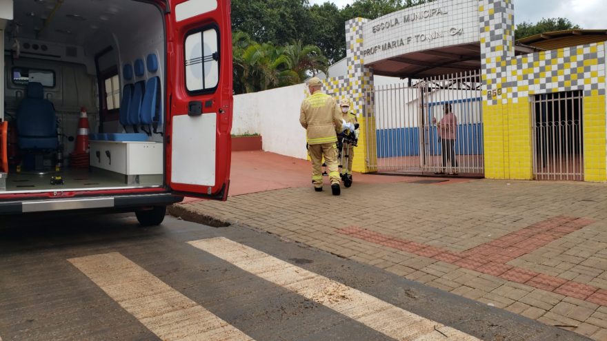 Menino de nove anos fratura a clavícula na Escola Professora Maria Fumiko Tominaga