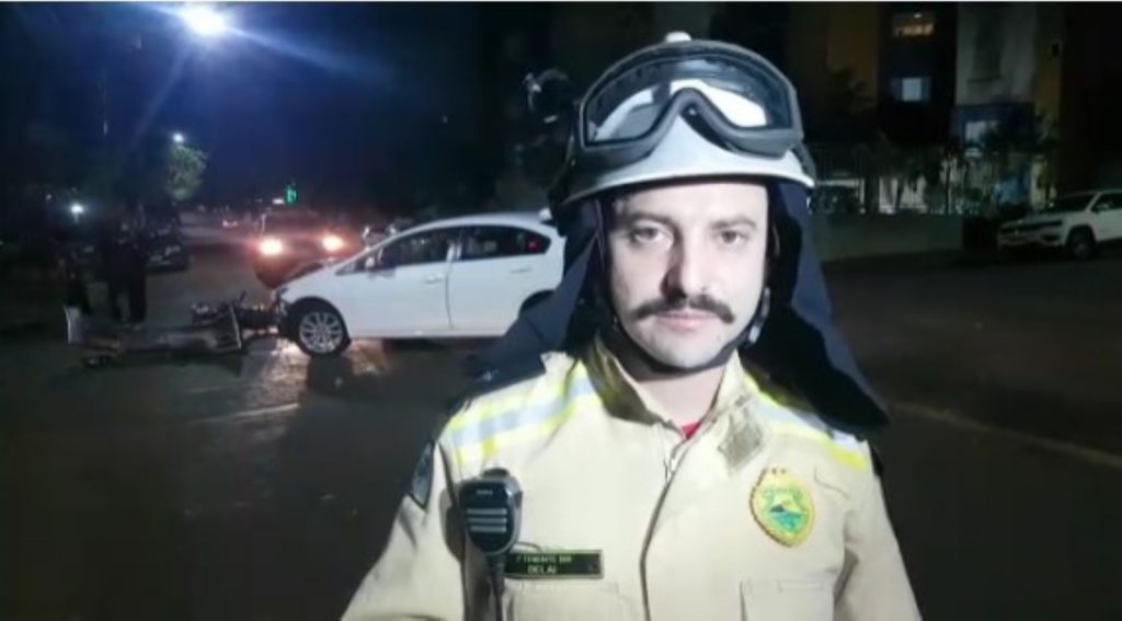 Tenente Lucas Delai relata que vítima de grave colisão de trânsito chegou estável no Hospital