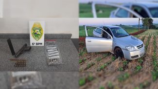 Veja armas e carro que estavam com assaltantes morto e detidos