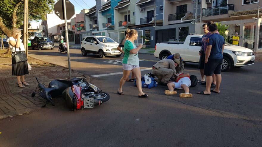 Motociclista fica ferido em colisão de trânsito no Coqueiral