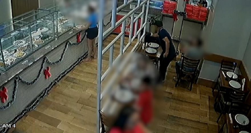 Câmera flagra furto em restaurante no Centro