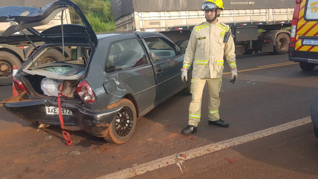 Mulher e criança ficam feridas em acidente de trânsito na BR-369, próximo ao Núcleo Industrial