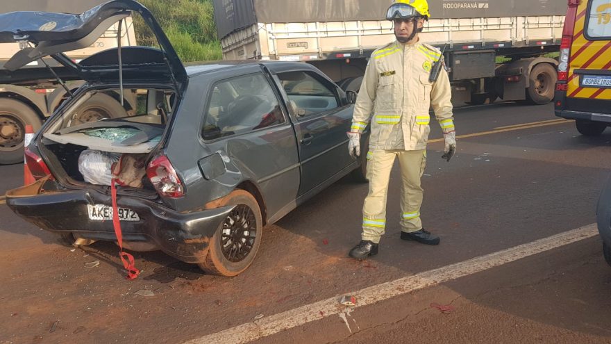 Mulher e criança ficam feridas em acidente de trânsito na BR-369, próximo ao Núcleo Industrial