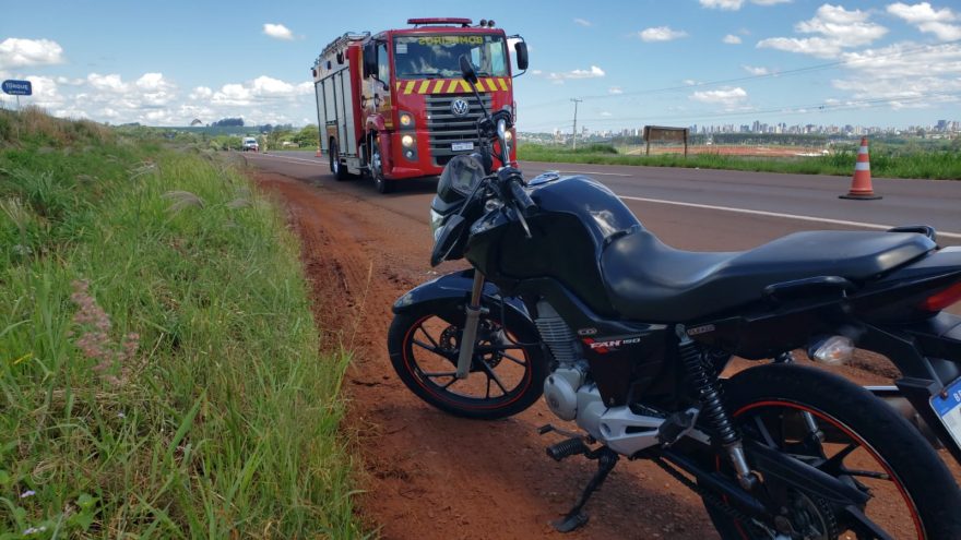 Motociclista fica ferido em acidente na rodovia BR-467