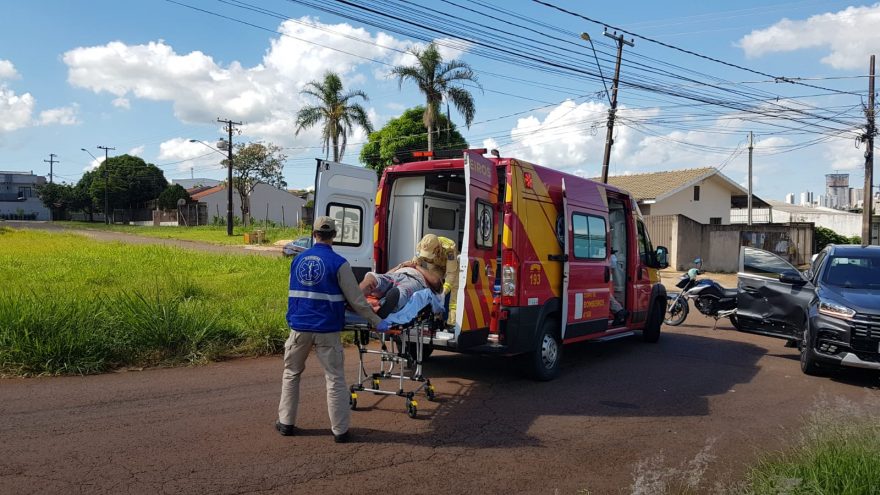 Motociclista fica ferido após colisão de trânsito