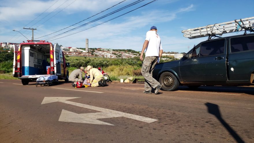 Motociclista fica ferido após acidente de trânsito no Parque Verde