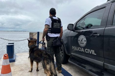 PCPR realiza fiscalização com auxílio de cães policiais no Litoral Imagem referente a PCPR realiza fiscalização com auxílio de cães policiais no Litoral