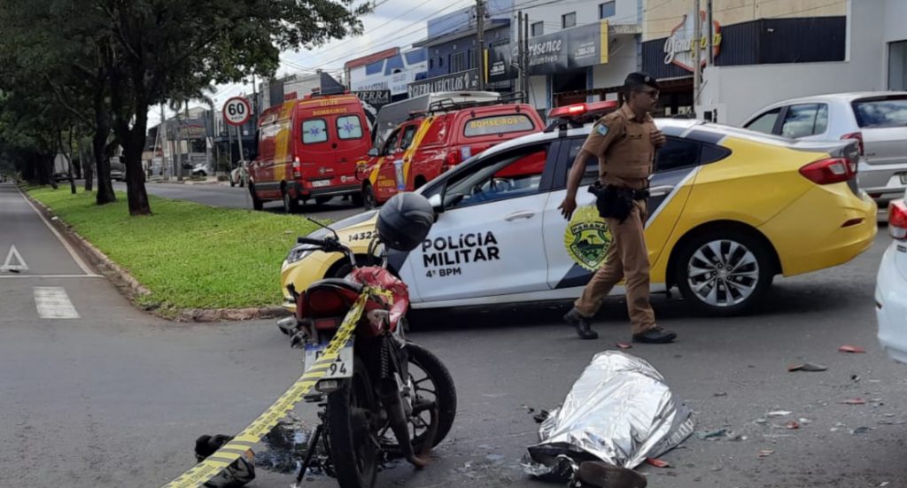 Colisão entre carro e moto mata motociclista em Maringá