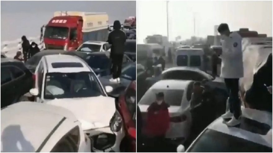 Acidente envolvendo 200 carros deixa um morto na China