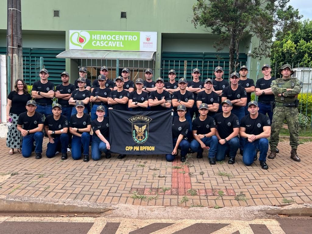 Alunos do Curso de Formação do BPFron participam de ação de doação de sangue em Cascavel