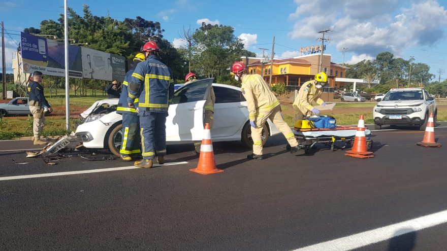 Motorista fica ferido em acidente na BR-277 em Cascavel