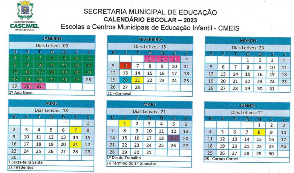 Prefeitura De Cascavel Divulga O Calendário Escolar De 2023 Veja Quando As Aulas Iniciam E 1687