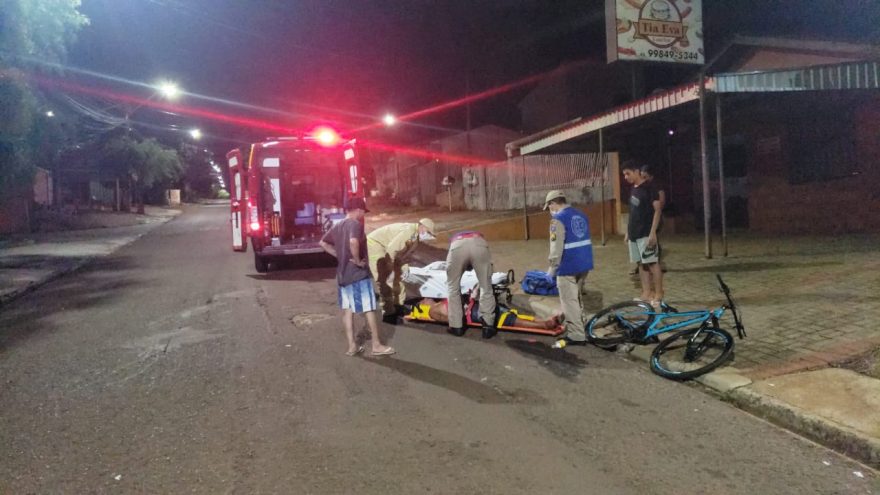 Vítima de queda de bike é socorrida no Bairro Floresta