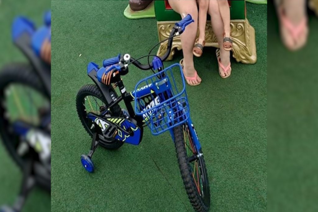 Presente de Natal, bicicleta infantil foi levada por ladrão no Universitário