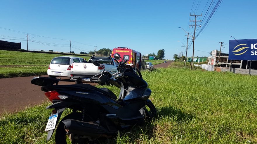 Motociclista fica ferido após queda nas margens da BR-277