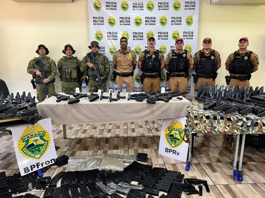 Em ação histórica, BPRv e BPFron apreendem 161 armas; Cerca de R$ 6 milhões em armamento